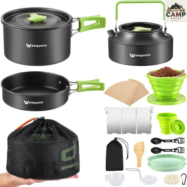 Camping Cooking Cookware Mess Kit - Lightweight Gear For Outdoor Adventures